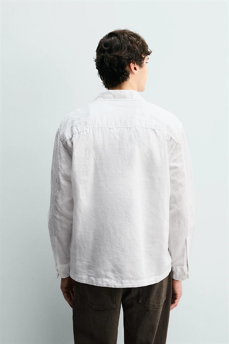 LINEN COTTON BLEND POLO SHIRT