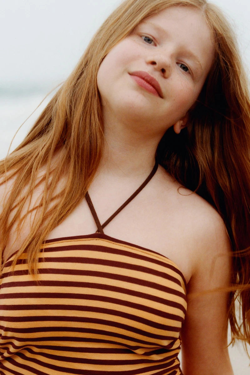 STRIPED HALTER DRESS