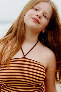 STRIPED HALTER DRESS