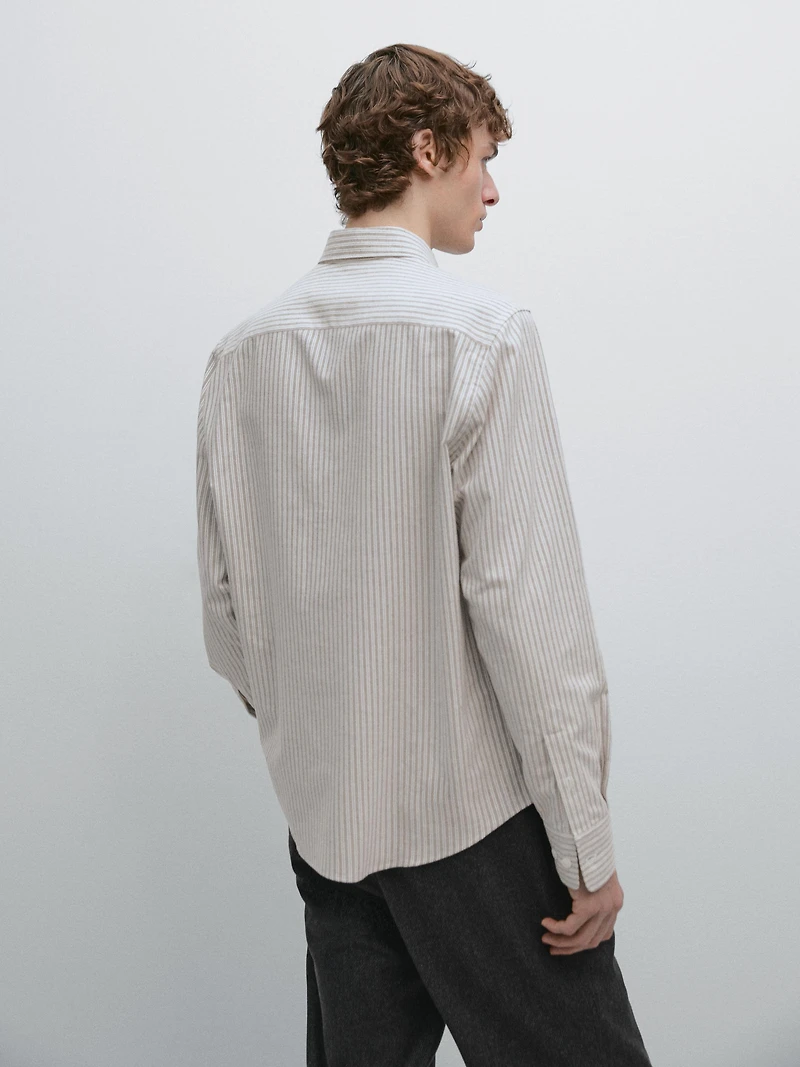 100% cotton striped Oxford shirt