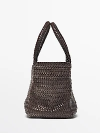 Medium braided nappa leather tote bag