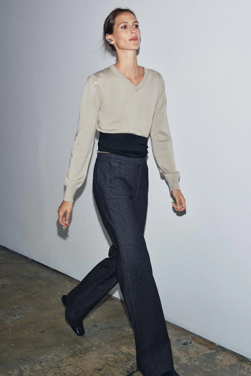 ZW COLLECTION MID-RISE FLARE JEANS