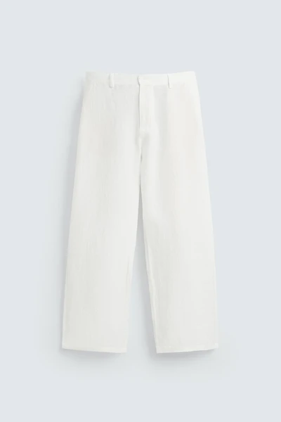 RELAXED FIT 100% LINEN PANTS