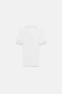 LACE RIBBED T-SHIRT