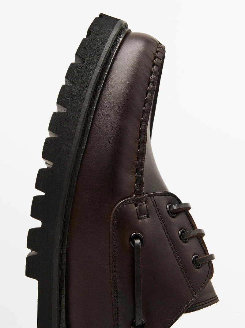 Mocassins nappa semelle crantée