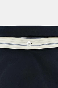 FITTED SHIRT WITH POCKETS AND SCARF DETAIL