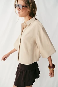 CROPPED SHIRT WITH WIDE SLEEVES