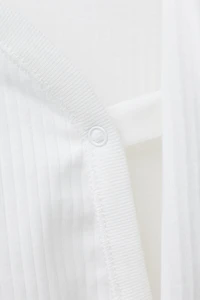 0-6 MONTHS/ THREE-PACK OF LONG-SLEEVE BODYSUITS WITH KIMONO COLLAR