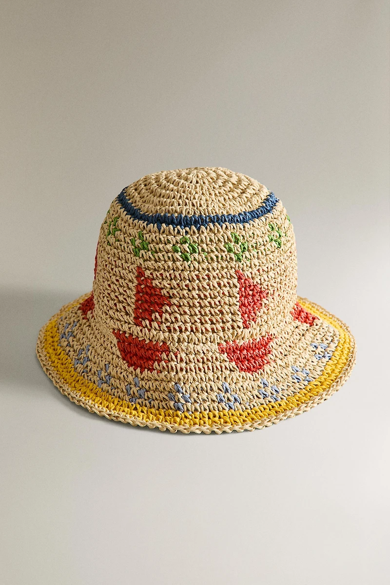 CHAPEAU DE PLAGE EN PAPIER IMPRIMÉ ENFANT