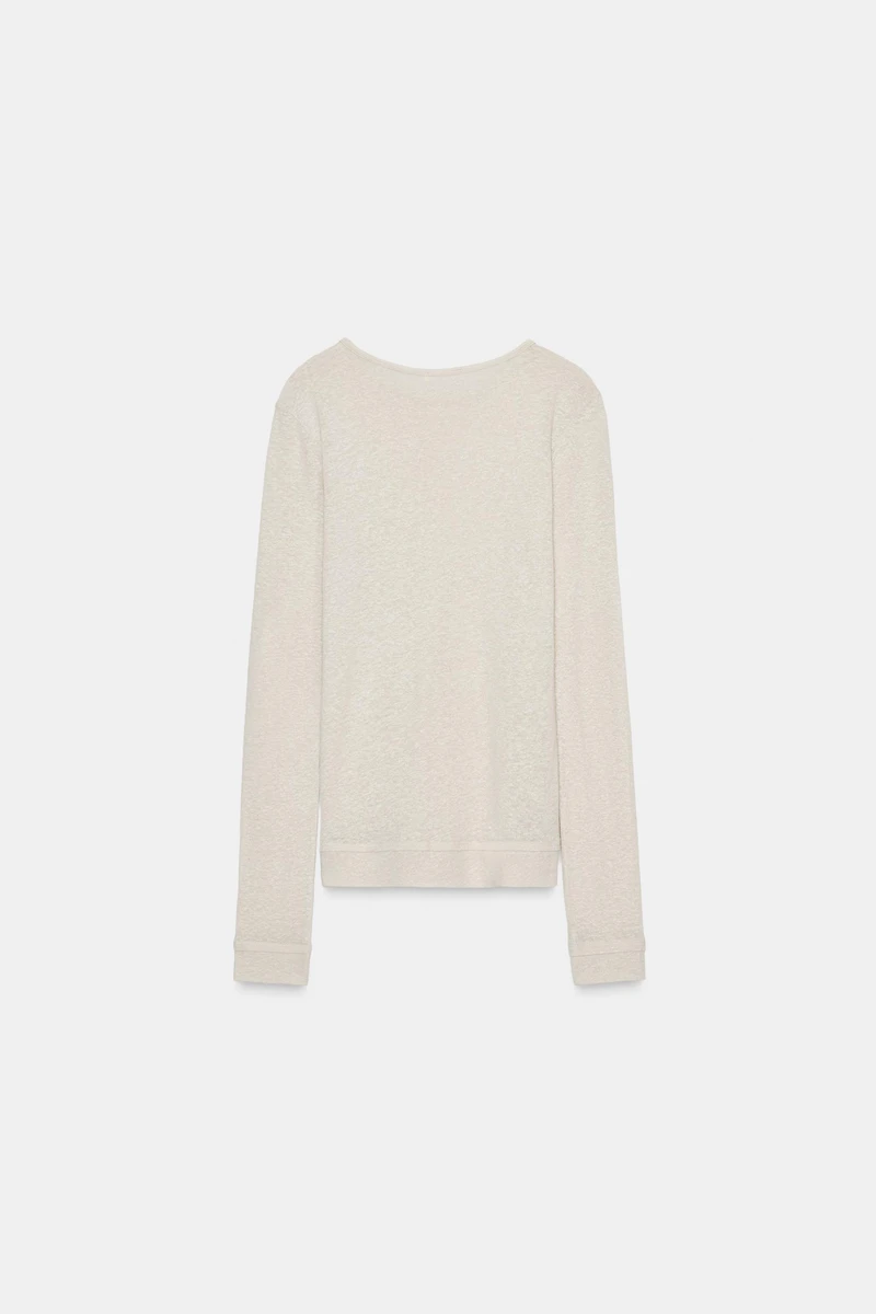 LONG SLEEVE T-SHIRT WITH LINEN