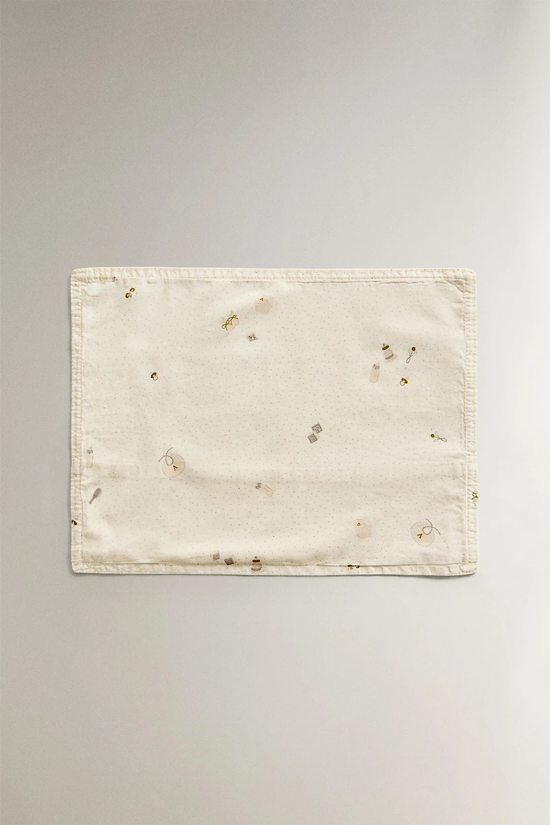 ENSEMBLE DRAPS MINI-LIT BÉBÉ IMPRIMÉ