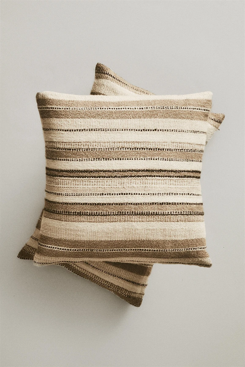 STRIPED THROW PILLOW COVER