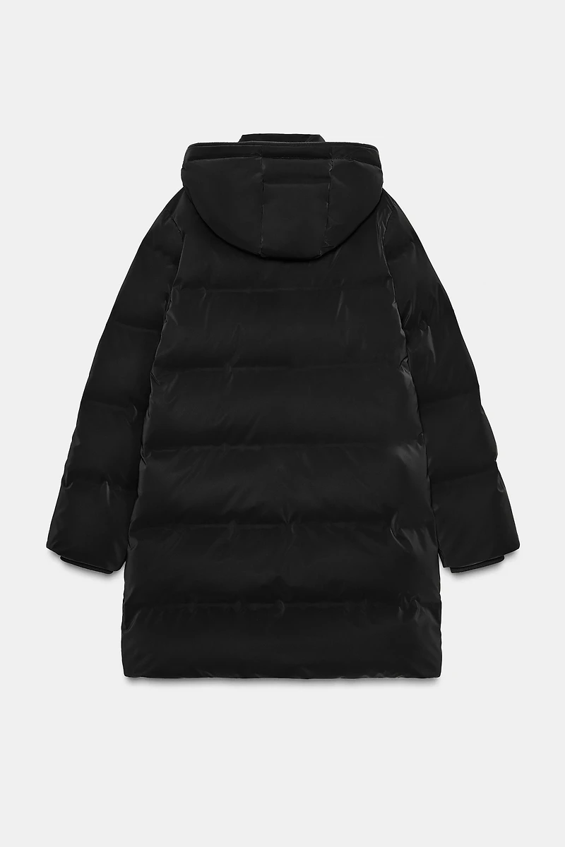 WINDPROOF RUBBERIZED FABRIC MIDI ANORAK