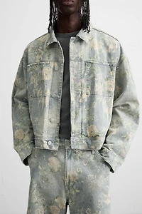 FLORAL PRINT DENIM JACKET