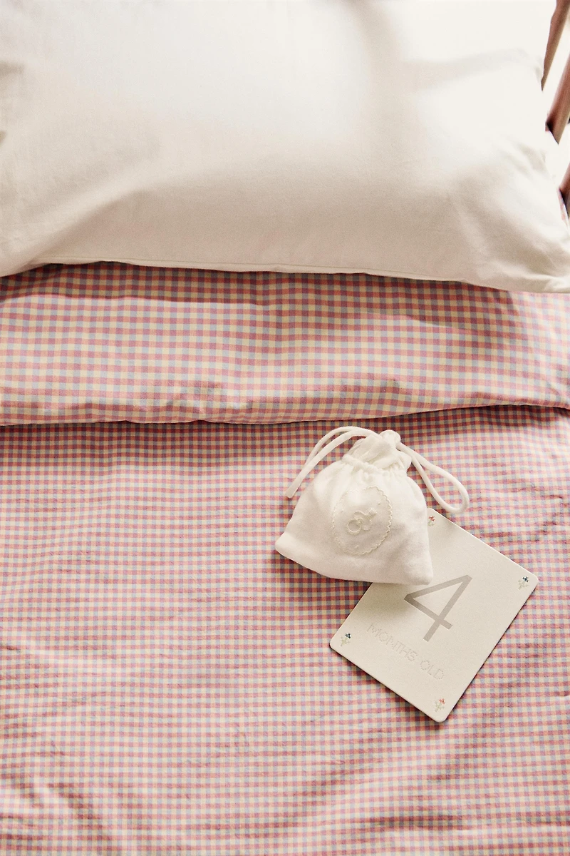 KIDS GINGHAM COTTON DUVET COVER