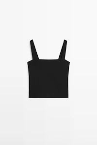 Knit top with a square neckline