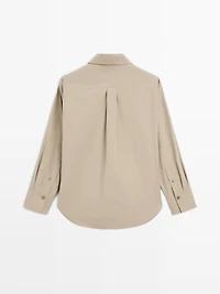 Long 100% cotton poplin shirt