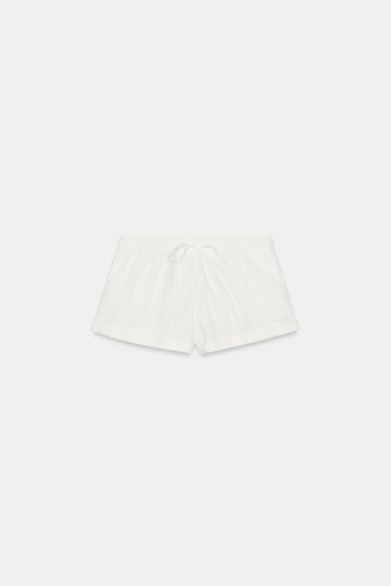 NYLON SHORTS WITH CUFFED HEM