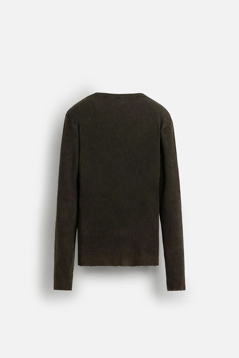 WASHED RIB CARDIGAN