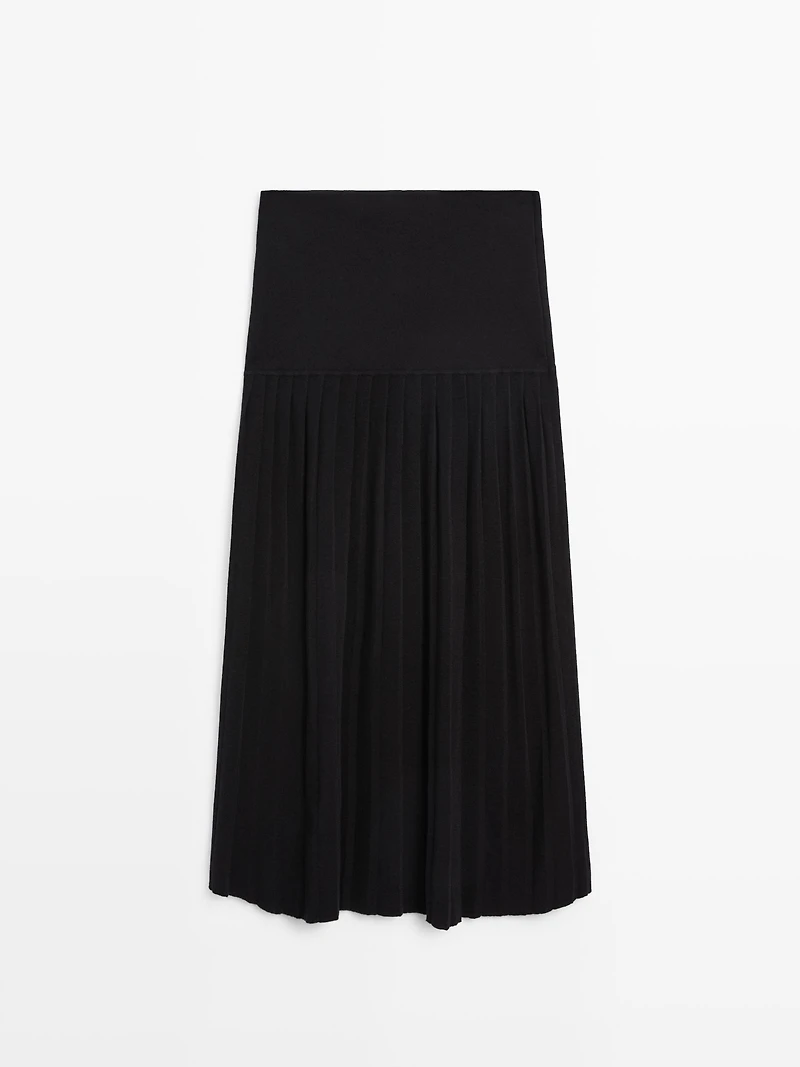 Midi skirt with box pleats