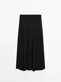 Midi skirt with box pleats