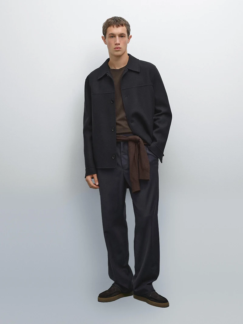 Double-layer wool jacket