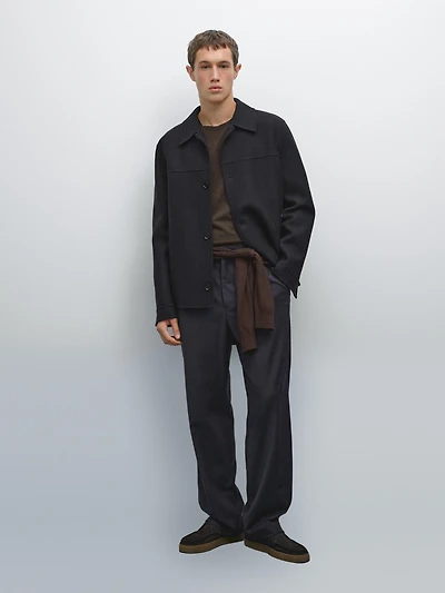 Double-layer wool jacket