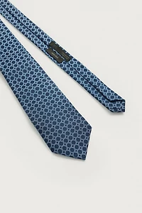 CRAVATE 100% SOIE JACQUARD GÉOMÉTRIQUE