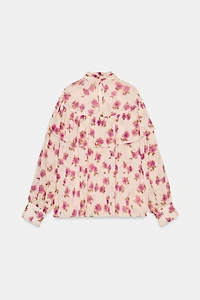 RUFFLED PRINT BLOUSE