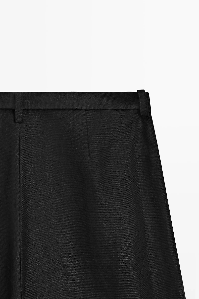100% linen embroidered skort