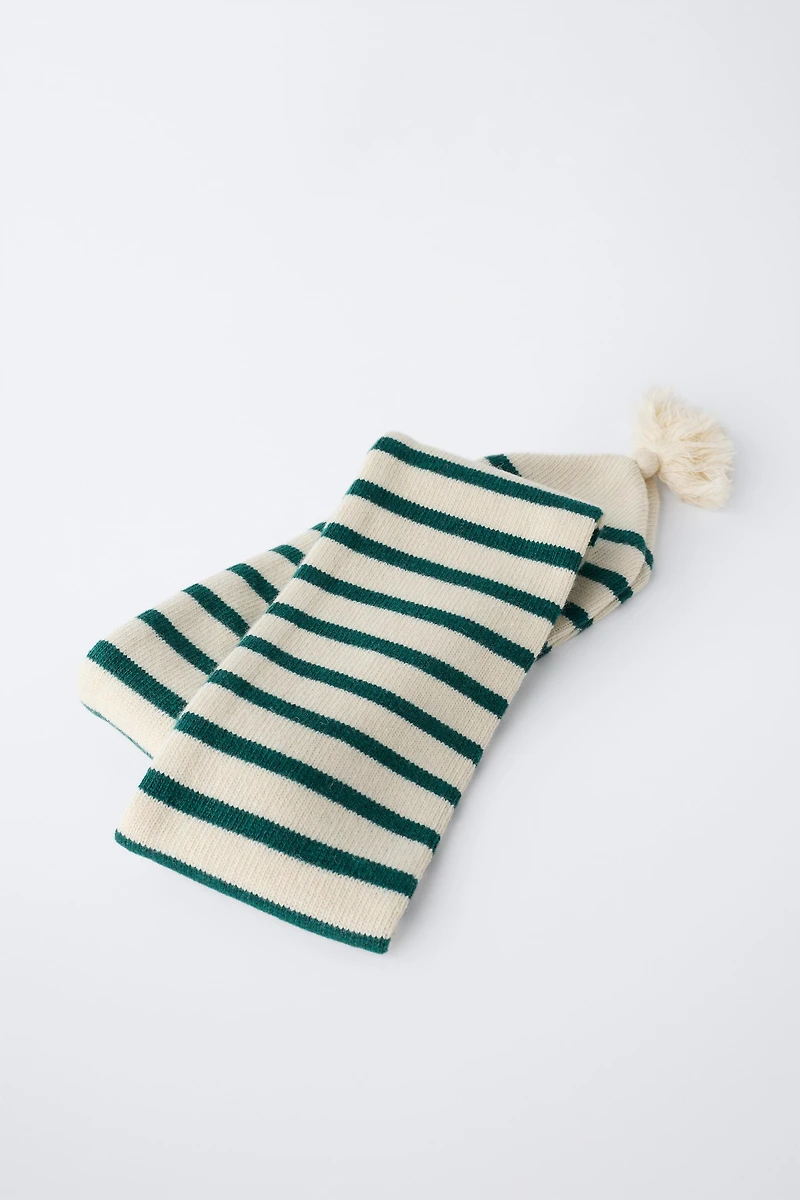 KNIT STRIPED SCARF WITH WOOL