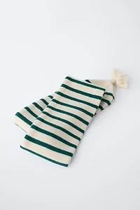 KNIT STRIPED SCARF WITH WOOL