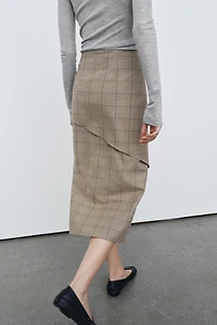 PLAID RUFFLED SKIRT ZW COLLECTION