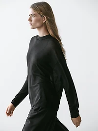 Oversize wool blend knit sweater