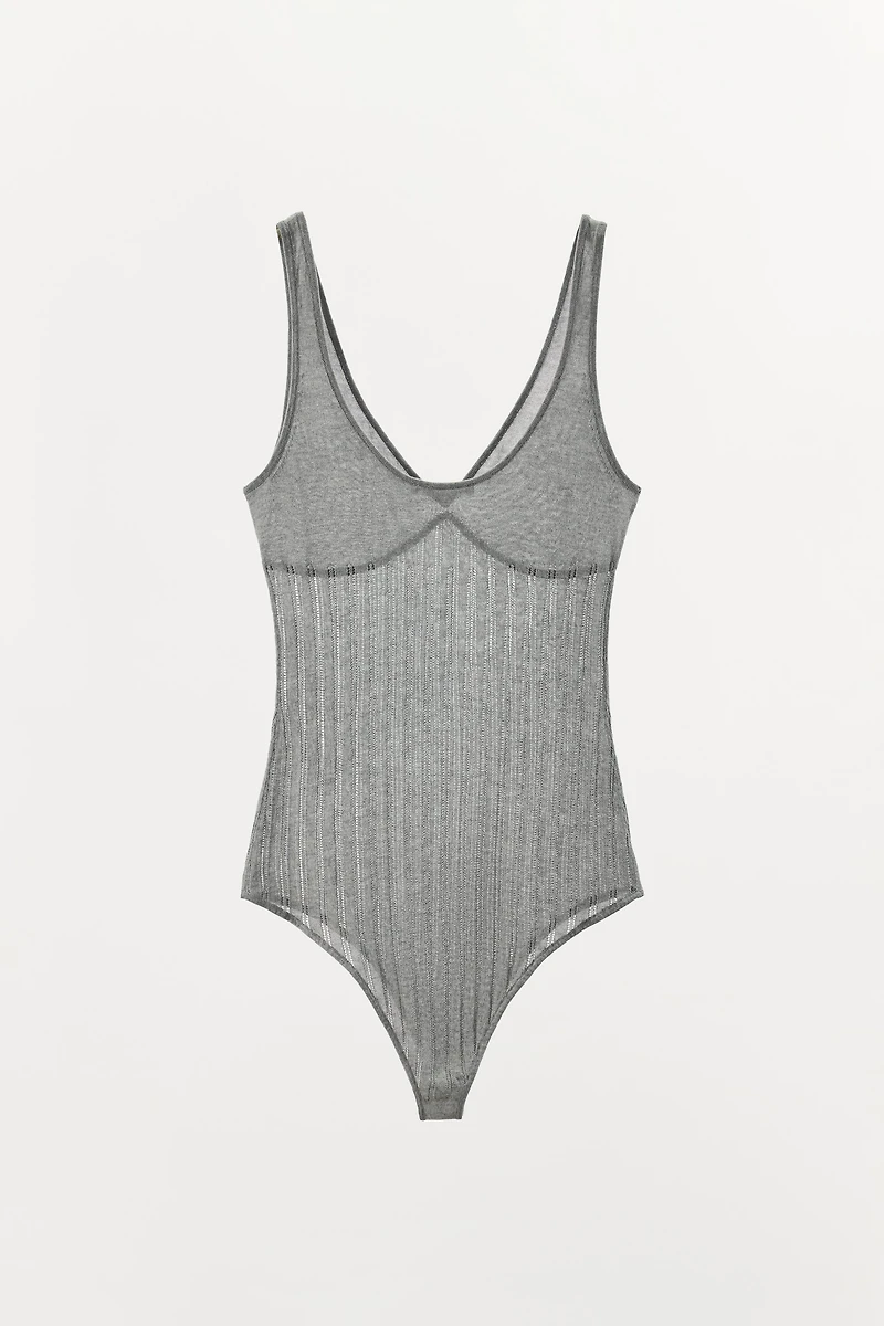VISCOSE BLEND KNIT BODYSUIT