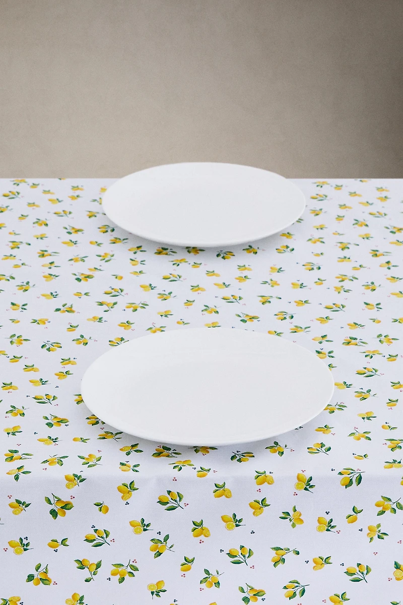 RESIN-COATED COTTON TABLECLOTH WITH LEMONS