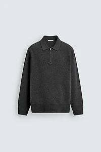 KNIT ZIP POLO SHIRT