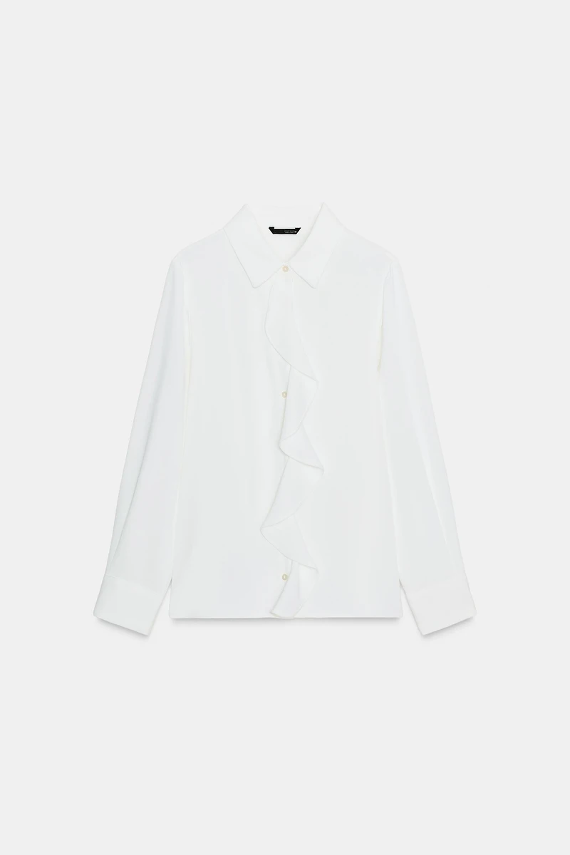 CHEMISE EN CRÊPE À VOLANT