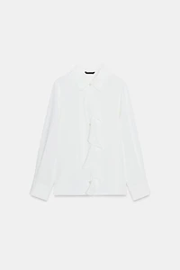CHEMISE EN CRÊPE À VOLANT
