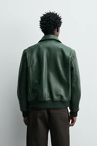 LEATHER BOMBER JACKET