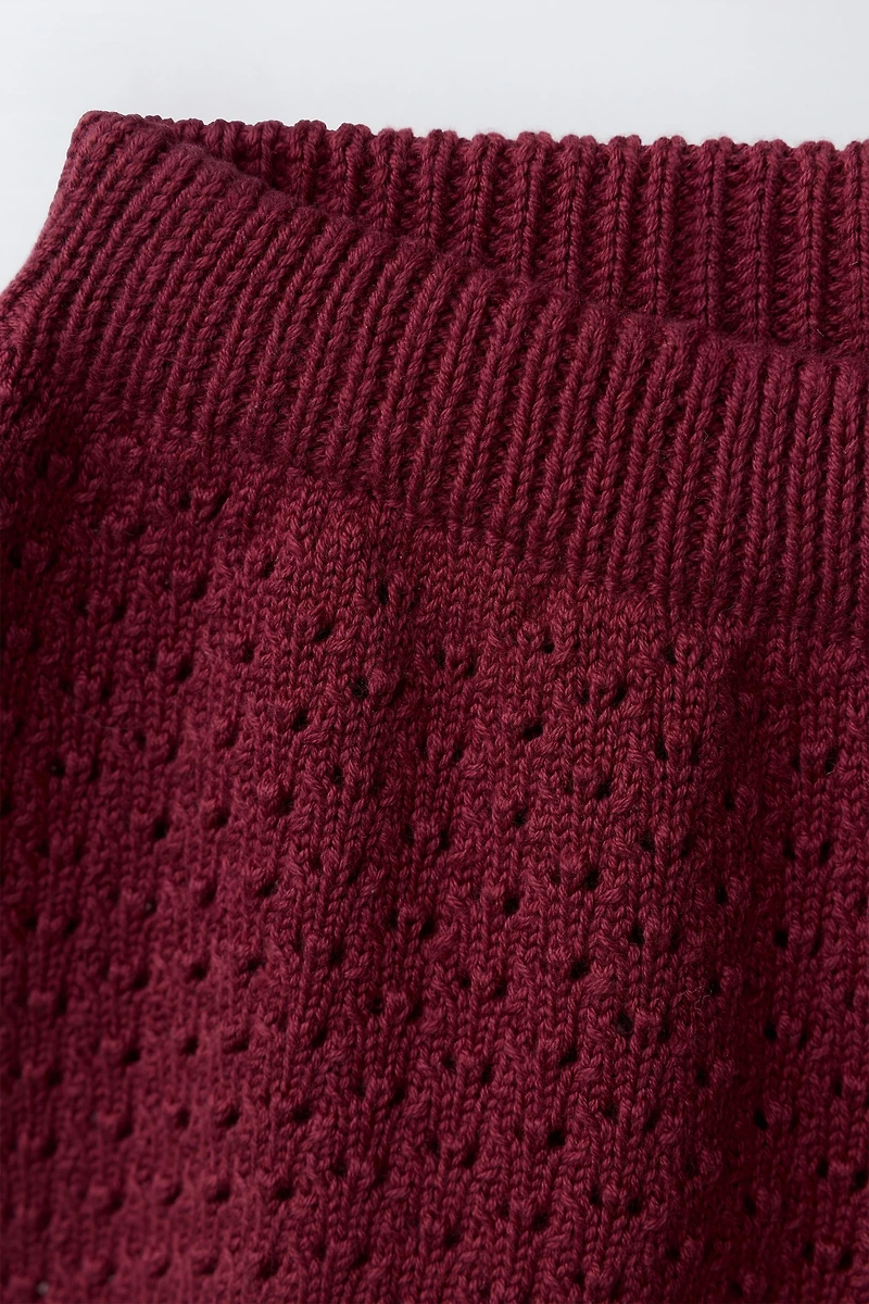 CROCHET DETAIL KNIT SHORTS