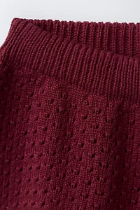 CROCHET DETAIL KNIT SHORTS