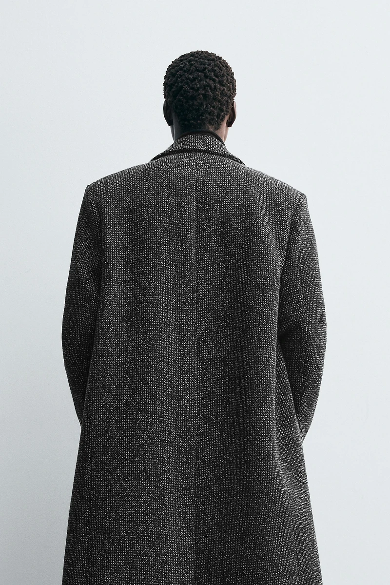 TEXTURED WOOL BLEND COAT
