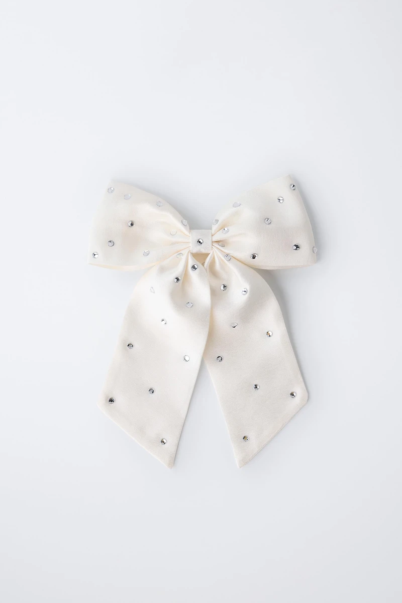 JEWELED BOW ELASTIC HAIR TIE