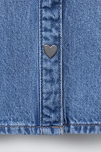 HEART BUTTON DENIM DRESS