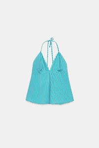 STRIPED OPEN BACK TOP