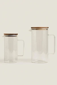 BOROSILICATE GLASS PITCHER WITH LID