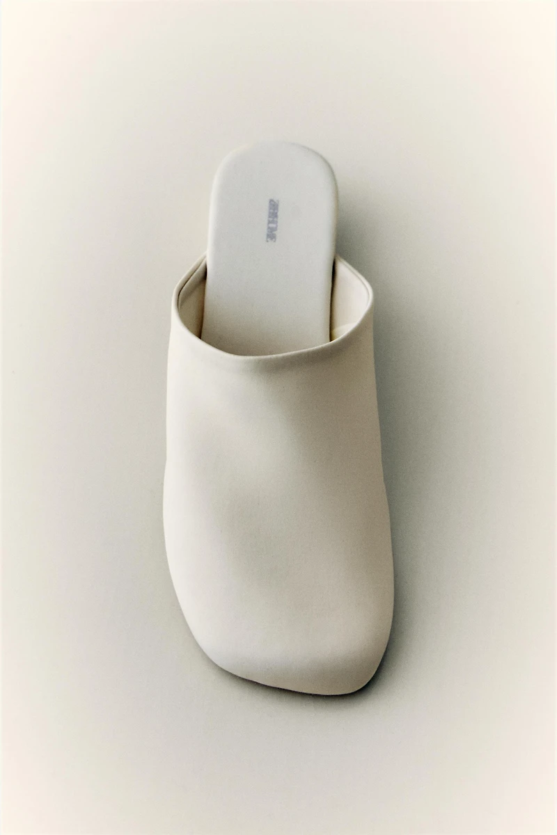 SATEEN HEELED MULES