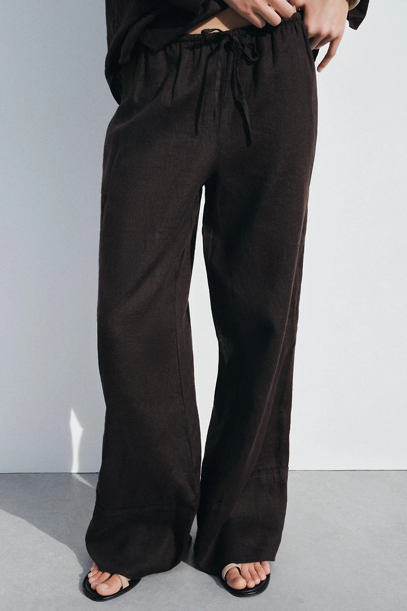 100% LINEN PALAZZO PANTS ZW COLLECTION
