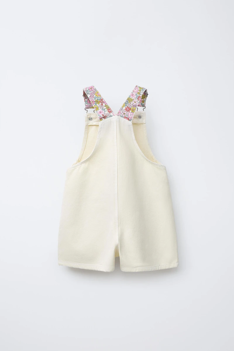 FLORAL TWILL OVERALLS